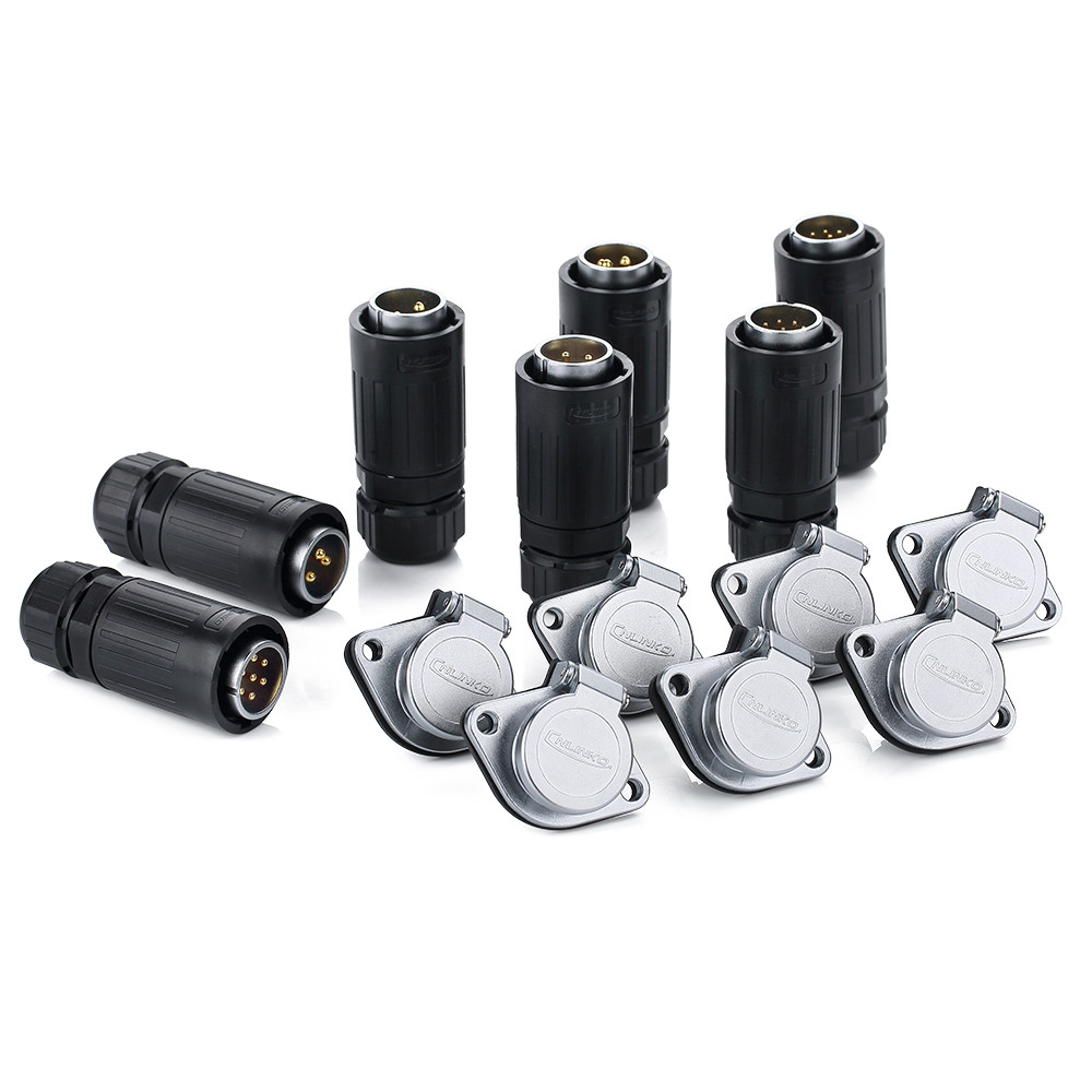 New Product Outdoor Waterproof and Dustproof Platic Male and Metal Female 5 pin Power Connector