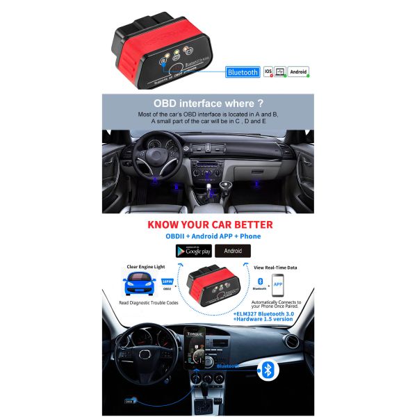 Commercial Konnwei All Items / Auto Car Bluetooth Scanner Obd2 Elm327