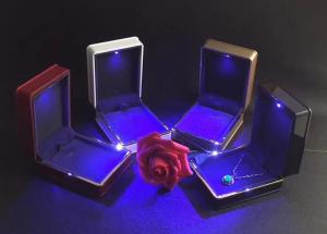 Best Easily Cleaning Jewelry Plastic Box Hot Stamping Logo Printed With LED Light wholesale