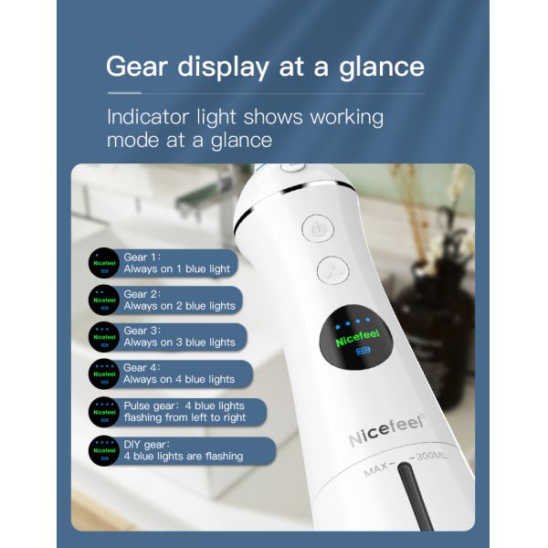 Nicefeel Smart Dental Water Flosser With 300ml Water Tank