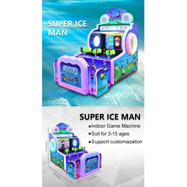3p Indoor Video Redemption Arcade Machines Super Ice Man Water Gun Shooting Type