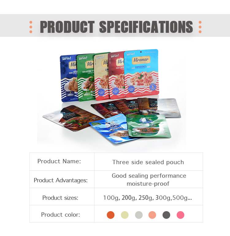 125DEG Resealable Vacuum Vacuum Packaging Bags High Barrier For Tuna Rice