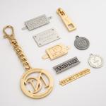 Metal Bag Label Custom Logo Metal Plates For Bags Design Gold Hanging Tag Circle