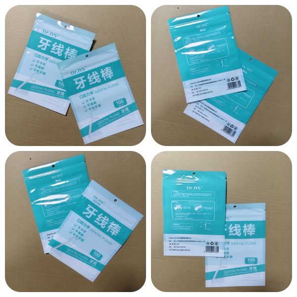 Wholesale Plastic Composite Bags For Floss Picks Stand-up Pouch Flat Pouch