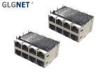 Stacked Structure Right Angle Ethernet Jack 60W UPOE+ 10G RJ45 720mA MAX per