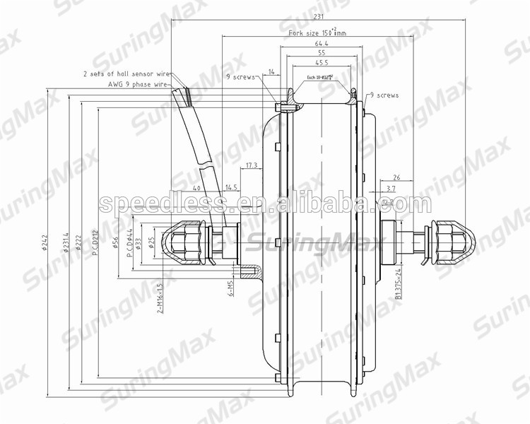 72v/96v hub motor 5000w
