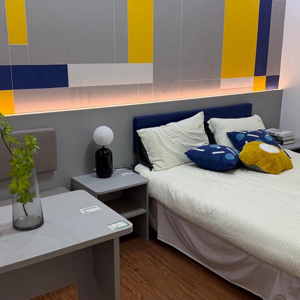 Cheap Customised Modern Wooden Hotel Bedroom Furniture Sets Apartment Bedroom Set for sale