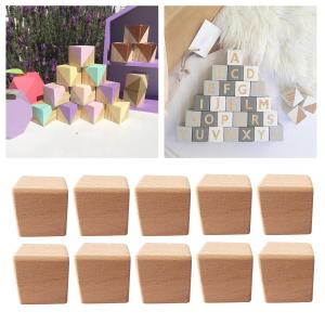 Mini 10pcs Unfinished Wood Blocks For Crafts Rectangular