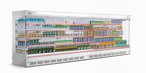 Cheap open showcase chiller display multi deck open chiller for sale