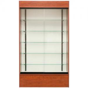 Best Tall Retail Wall Display Shelves Glass Fronted Wall Mounted Display Cabinet With LED Light wholesale