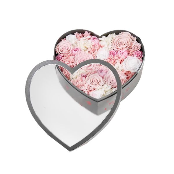 Custom Design Cardboard Heart Shape Packaging Gift Flower Box with Luxury Printing