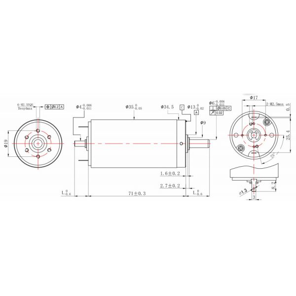 1.37 Inch Brushed Coreless Motor Alternative Re35 With Photoelectronic Encoder