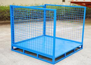 Best Detachable Side Pallets Cage Stillage Crates With Wire Mesh Panel wholesale