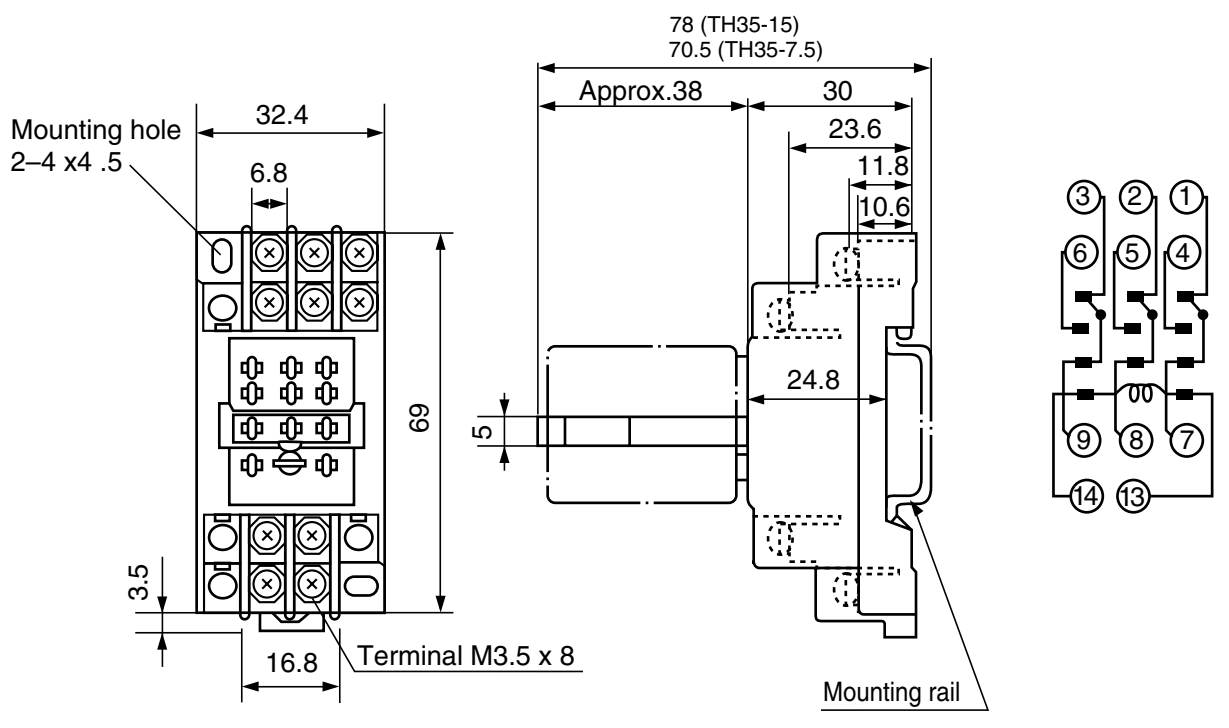 HH53PL 220VAC Automotive Power Relay Electromagnetic With LED Indicator