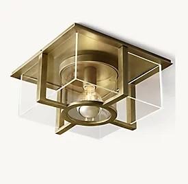 Best Inner Cylindrical Shade Brass Ceiling Light Flush Mount 40w wholesale