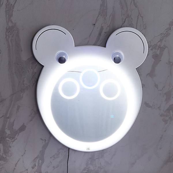 Cheap Three-Color LED Bathroom 4mm Smart Cartoon Shape Makeup Mirror for sale