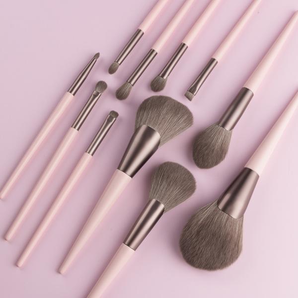 Cheap Vegan Brushes Travel Makeup Brushes Set Synthetic Hair Makeup Set Pink 11pcs for sale
