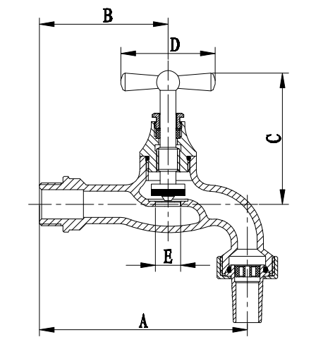 HPB 57-3 Brass Hose Bibcock
