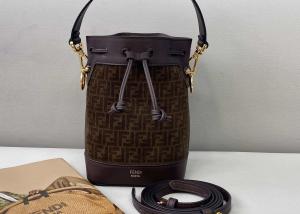 China Drawstring Coffee Small Leather Crossbody Bag Old Flower Pattern on sale