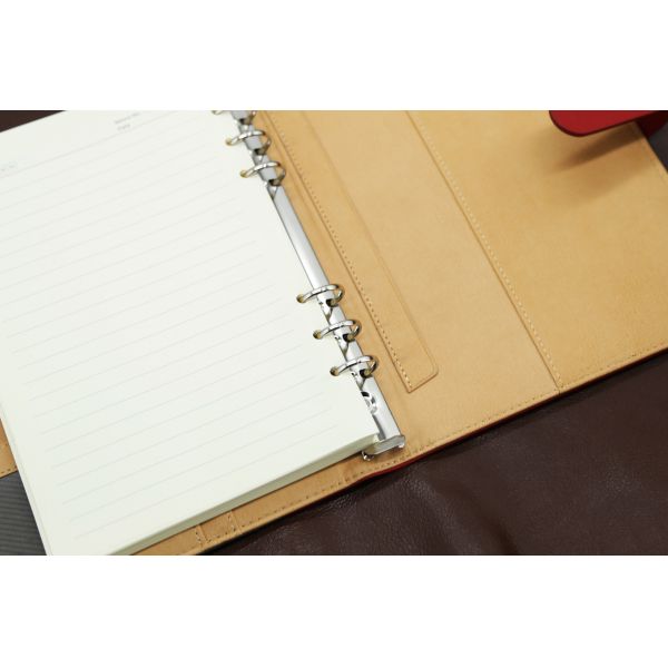 PU Leather Ring Binder Journal , Middle Size Refillable Planners Organizers