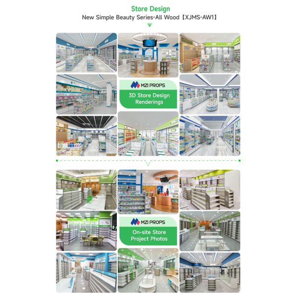 08-GJGCS001 Eco-Friendly Medicine Display Rack Pharmacy Design Durable Display Stand Furniture for Pharmacy