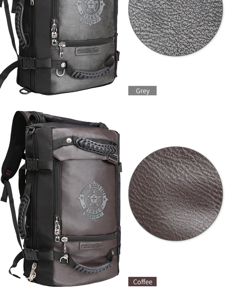 Black PU Waterproof Climbing Backpack Water Resistant Hiking Backpack OEM/ODM