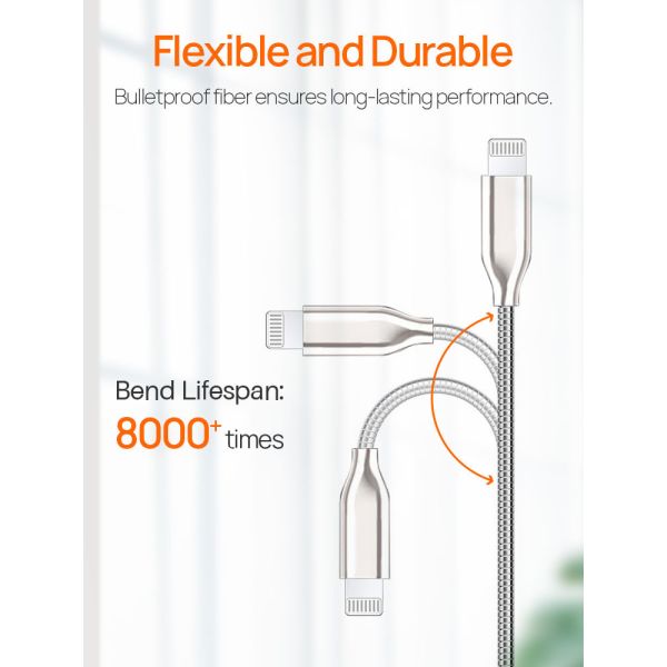 OEM MFI USB Lightning Charging Cable Full Metal For Apple IPhone