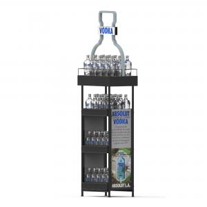China Customizable Metal 4-Layer Laminated Whiskey Display Rack Suitable For Stores on sale