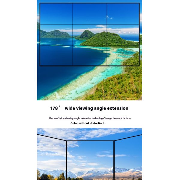 Wall Mount 55-Inch Indoor HD Video Wall Display 2x2/2x3/3x3 Narrow LCD Bezel 1.7mm Multi-Panel Splicing Screen