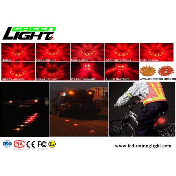 Multiple Colors LED Warning Light Magnetic Charging For Traffic / Vehicle Transportation