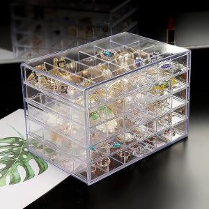 Clear Jewelry Organizer, Durable Jewelry Box With 5 Drawers, Jewelry Organizer Box, Earring Jewelry Organizer