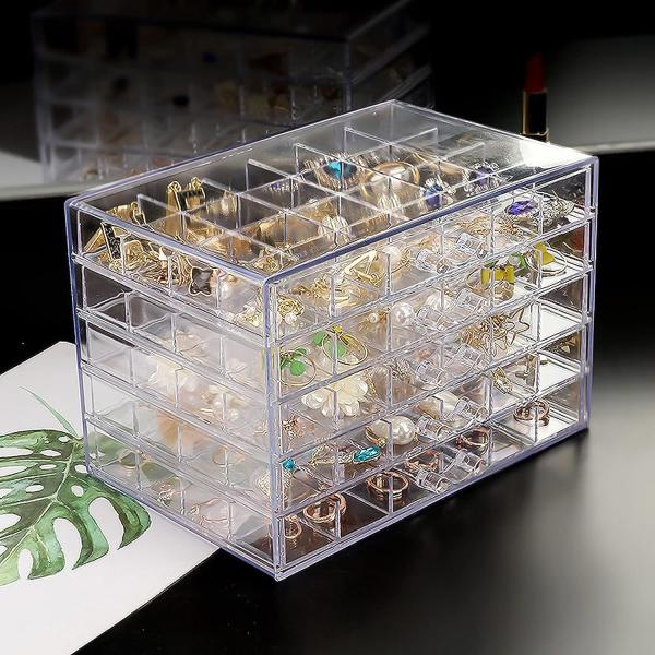 Cheap Clear Jewelry Organizer, Durable Jewelry Box With 5 Drawers, Jewelry Organizer Box, Earring Jewelry Organizer for sale