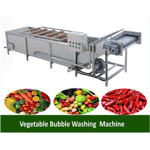 High Pressure Air Bubble Vegetable Wash Line , Fruit And Vegetable Washer Machine