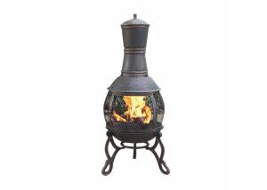 Outdoor Antique Cast Iron Garden Chimney European / American Wood Burning Fireplace
