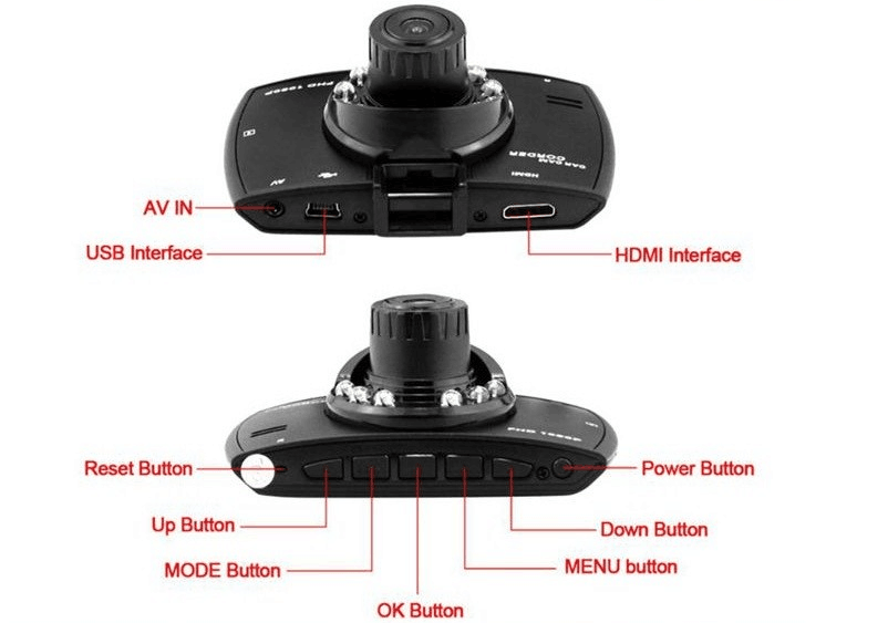 Motion Detection Car Camera Driving Video Recorder , Car Wind Screen Camera Recorder