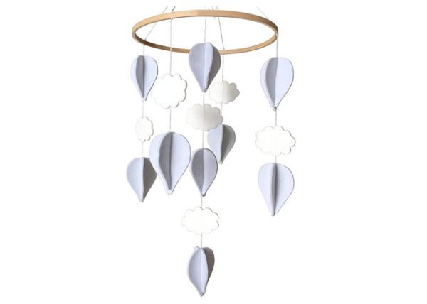 Cheap Hot Air Balloons And Clouds 27*5 Felt Nursery Mobile for sale
