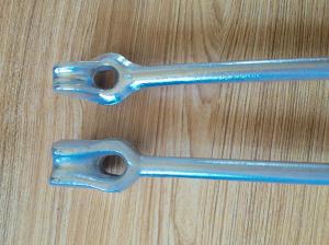 Hot Dip Galvanized Earth Anchors Rods / Twin Eye Steel Ground Anchors 6 Thread Length