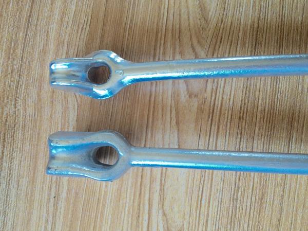Cheap Hot Dip Galvanized Earth Anchors Rods / Twin Eye Steel Ground Anchors 6" Thread Length for sale