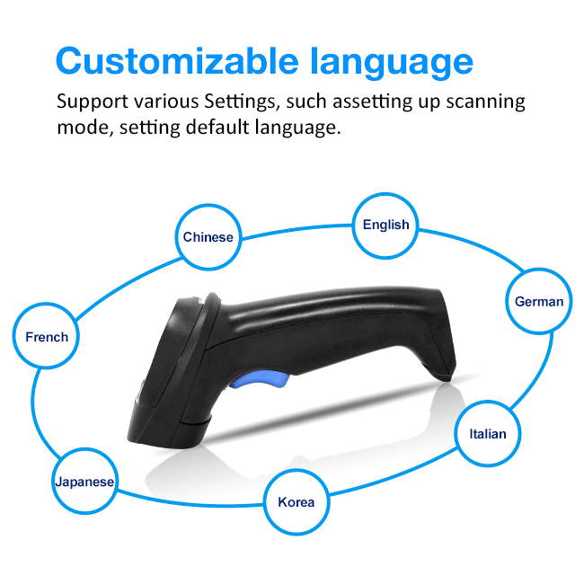 DC5V 120mA ABS PC Codabar Barcode Scanner With RS232 Interface
