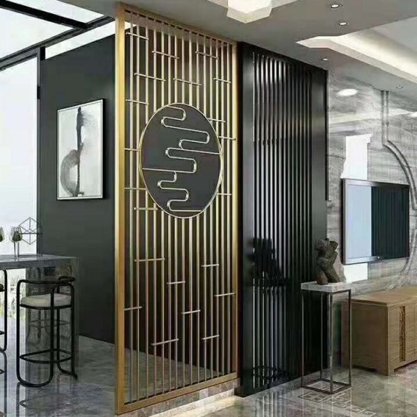 Modern style metal material gold decorative screen room divider