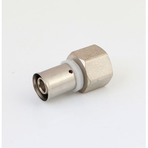 Brass press pipe fitting straight female connector for pex al pex water heating plumbing fittings
