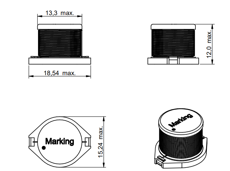 74458304 Highest possible current SMT SMD Wire Wound Inductor