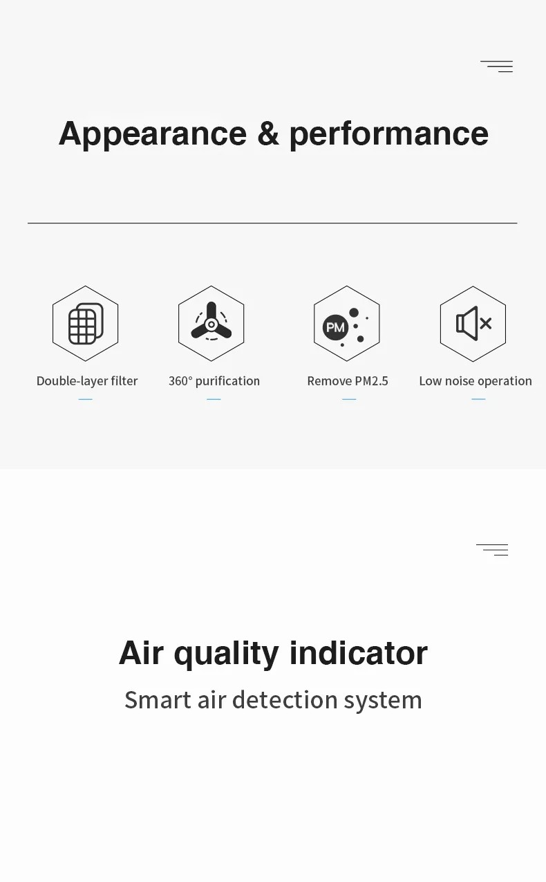 Home ABS Plastic Car Air Purifier With Fan Noise And Active Oxygen Release