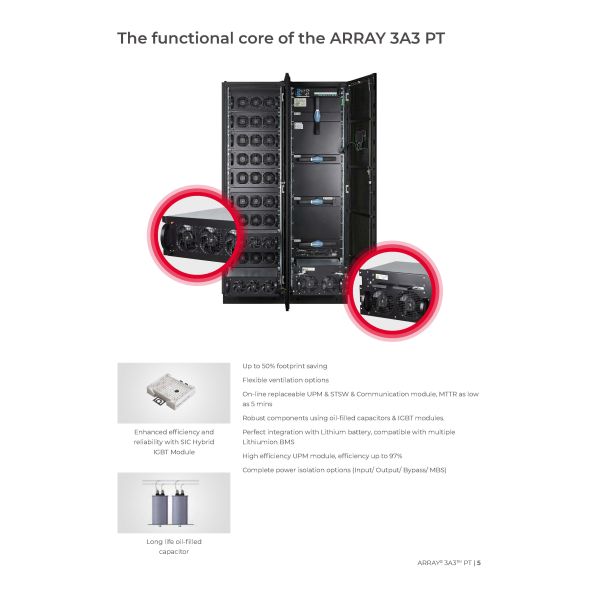 Santak ARRAY 3A3 PT 60KVA 300KVA 600KVA 400V On-line Industrial Modular Backup Power UPS