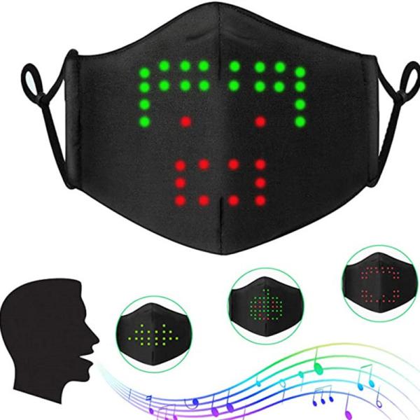 Cheap Anime Change LED Voice Recognition Face Cover Light Up 15 Patterns for sale