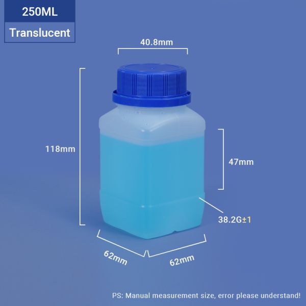 White Translucent Black Science Lab Bottles Wide Mouth Plastic Bottles For Reagents Liquids