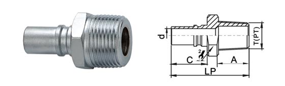 1.0 MPa Pneumatic Quick Disconnect Couplings , Medium Type Quick Connect Coupling