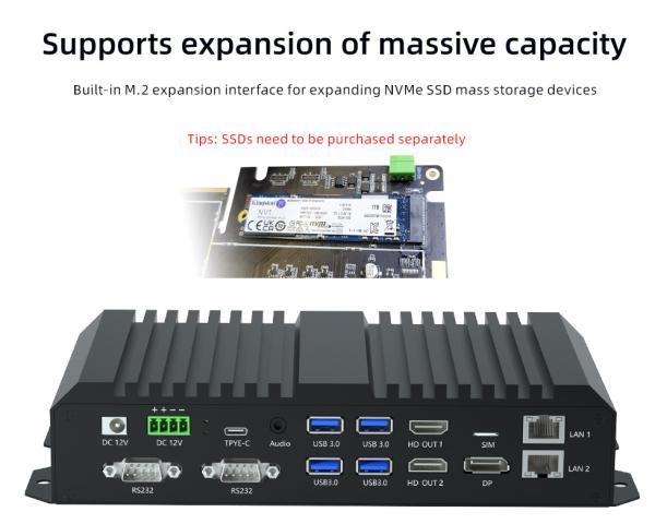Cheap 8K Android 12 RK3588 8 Core 6T AIoT Edge Computing Device RS232 RS485 Media Player Box for sale