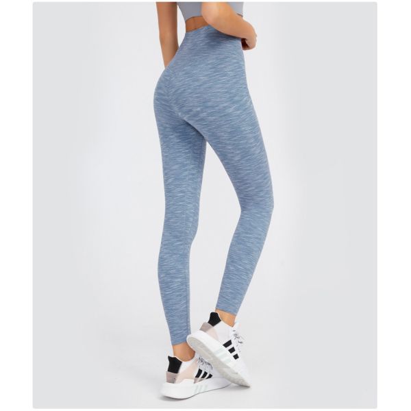 Yarn Dyed Weaving Women's Stretch Patterned Yoga Pants Nylon Polyester Spandex