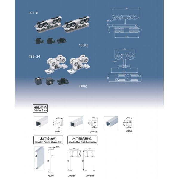 Steel Gate Wheel Cantilever 8 Medium Wheels Sliding Gate Kit Accessories